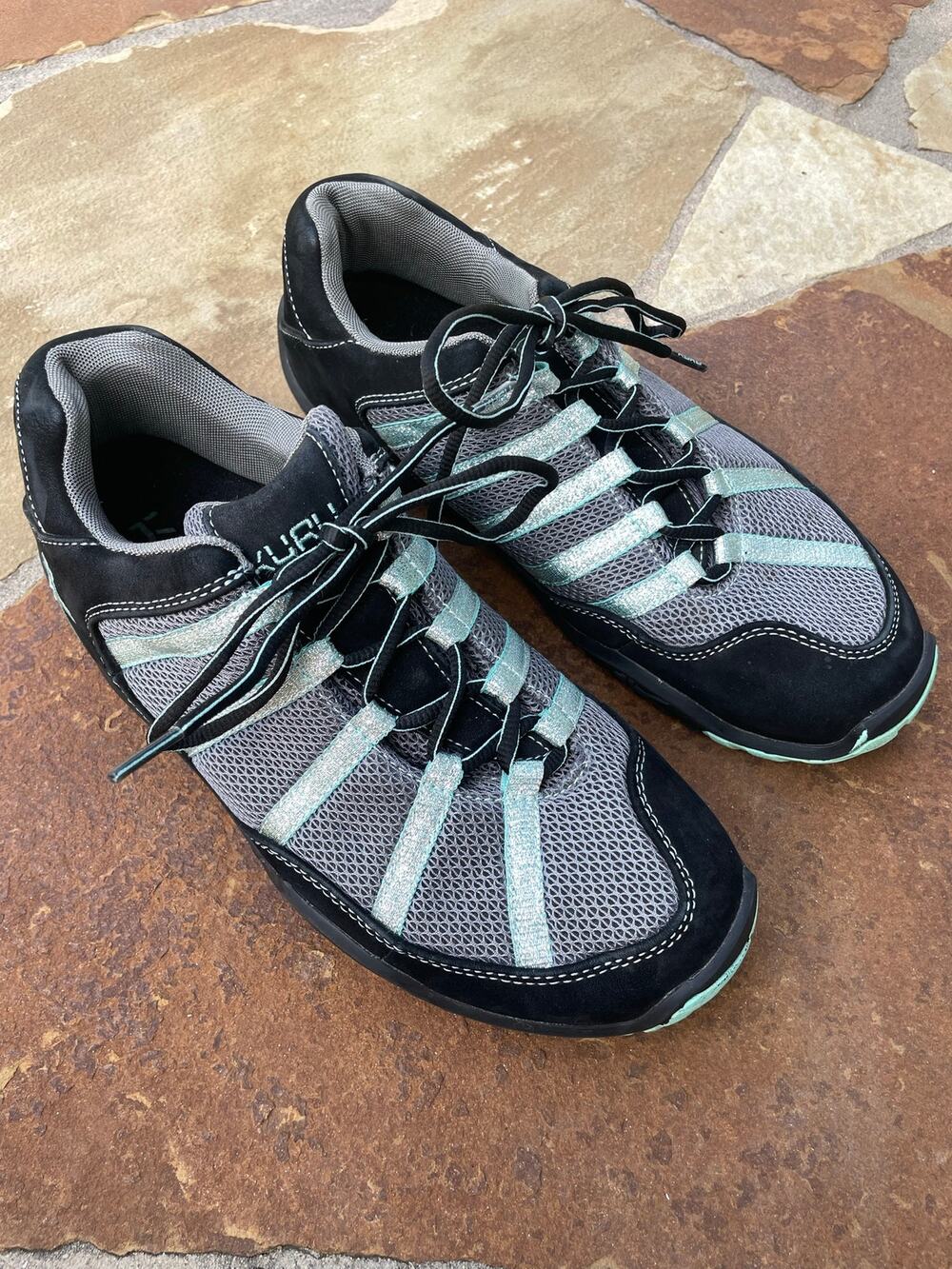 Kuru Chicane Hiking Shoes Womens 11 Black Mint Green Orthopedic Walking